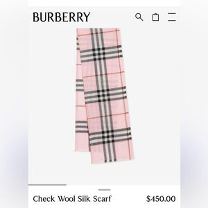 Burberry Silk wool scarf. New with tags attached.